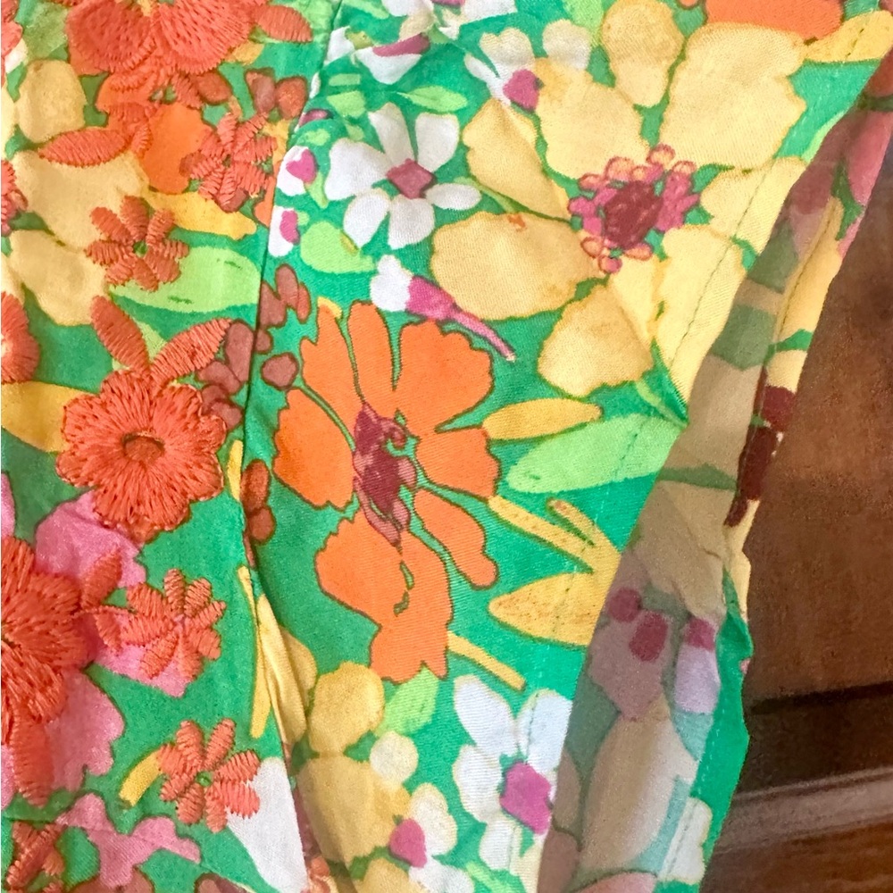 Savanna Jane Boho Mod Floral Flutter Sleeve Top - Embroidered Details - 2X NWT - Picture 3 of 11
